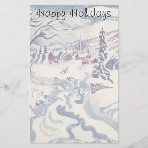 Weihnachten im alten Stil, Winterschlandschaft im Briefpapier