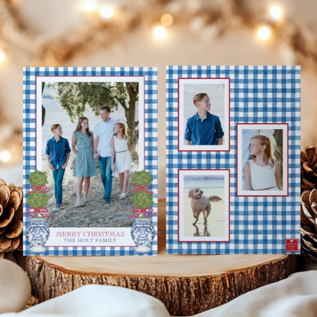 Weihnachten im Aquarell Topiary Gingham Foto (Von Creator hochgeladen)