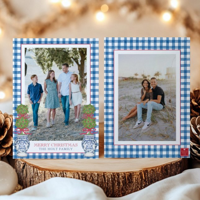 Weihnachten im Aquarell Topiary Gingham Foto (Von Creator hochgeladen)