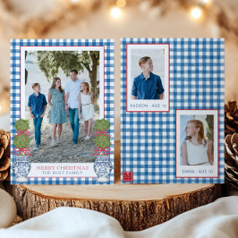 Weihnachten im Aquarell Topiary Gingham Foto