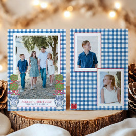 Weihnachten im Aquarell Topiary Gingham Foto