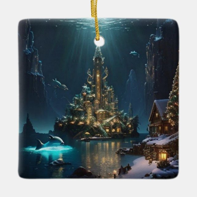 Weihnachten im Atlantis-Ornament Keramikornament (Vorderseite)