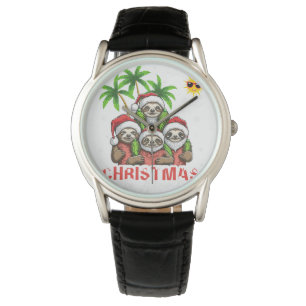 Weihnachten im August Rainbow Flamingo Swim Drink Armbanduhr