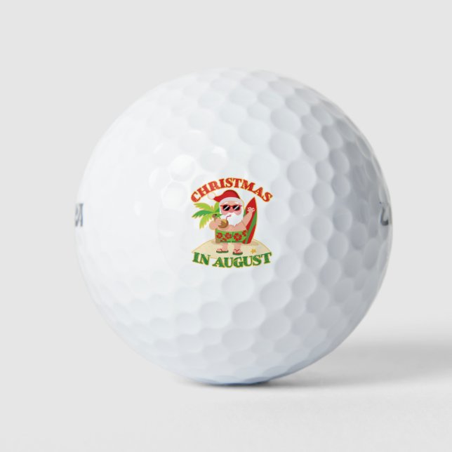 Weihnachten im August Santa Beach Surfboard Golfball (Vorderseite)