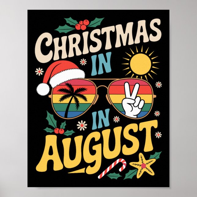 Weihnachten im August Sommerlover Männer Frauen Ki Poster (Vorne)