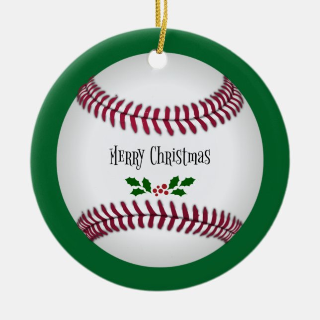 Weihnachten im Baseball, Urlaubsgestaltung, Keramik Ornament (Vorne)