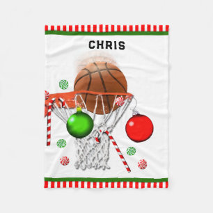 Weihnachten im Basketball-Stil Fleecedecke
