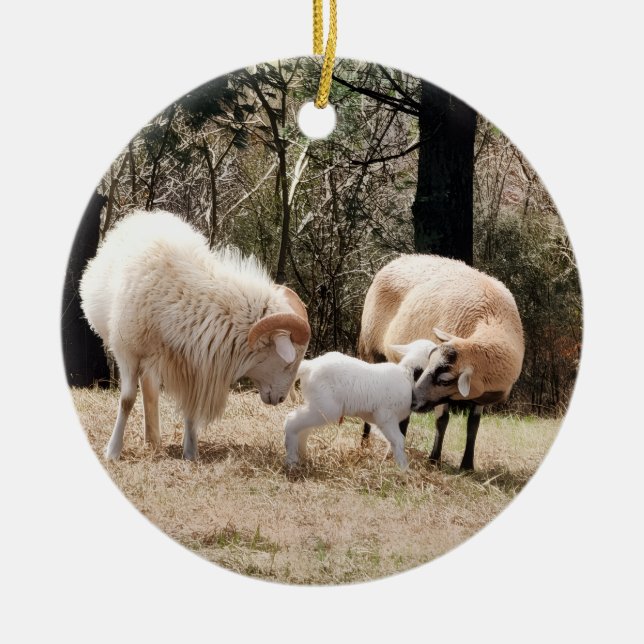 Weihnachten im Bauernhaus Keramik Ornament (Vorne)