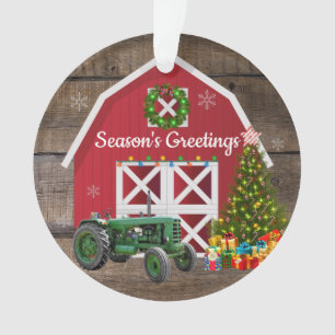 Weihnachten im Bauernhof Traktor Tree Red Barn Ornament