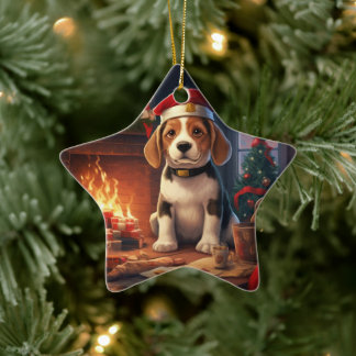 Weihnachten im Beagle, Geschenk für die Beagle-Pol Keramik Ornament