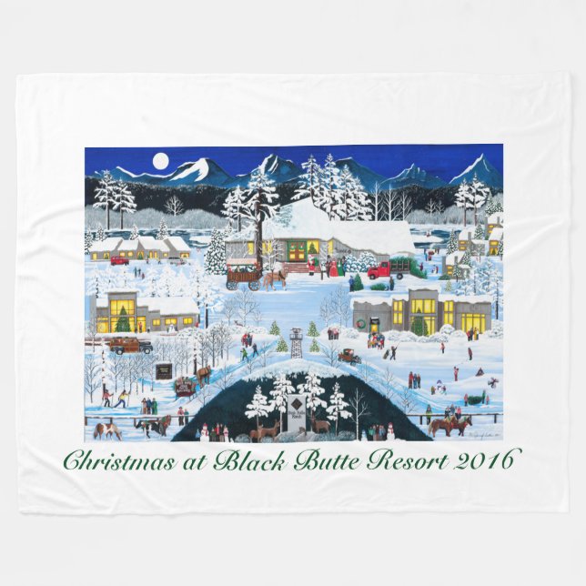 Weihnachten im Black Butte Resort Fleece Blanket (Vorderseite (Horizontal))