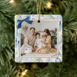 Weihnachten im blauen Winter, Quadrat Keramikornament