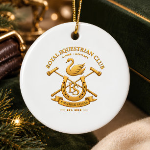 Weihnachten im Chalet Benutzerdefinierter Familien Keramik Ornament