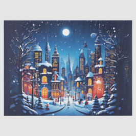 Weihnachten im City Decoupage Kunsthandwerk Seidenpapier