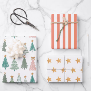 Weihnachten im farbigen Weihnachten Geschenkpapier Set