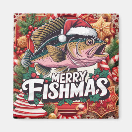 Weihnachten im Fischfang Magnet