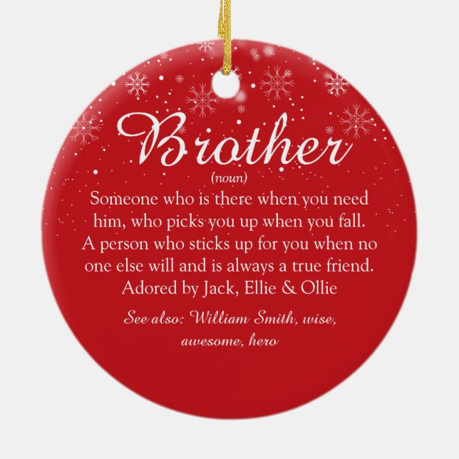 Weihnachten im Foto der besten Brüder Welt Keramik Ornament (Hinten)