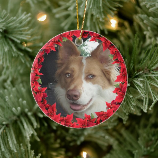 Weihnachten im Foto des Hauses Keramik Ornament (Baum)