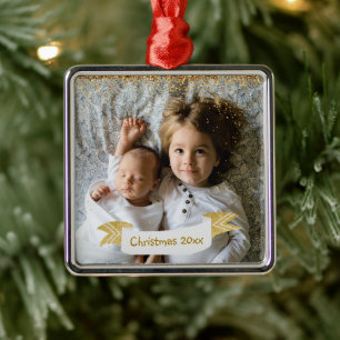 Weihnachten im Foto, Jahr, Metallverzierung Ornament Aus Metall