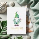 Weihnachten im Foto Weihnachten im Sand Folien Feiertagskarte<br><div class="desc">Mit dieser Seas and Greetings-Urlaubskarte senden Sie herzliche Wünsche vom Ufer aus - perfekt für Weihnachten im Juli 2025 oder um in Ihrer Florida-Urlaubssaison zu jubeln. Mit meinen niedlichen Aquarellbildern von Santa in einem tropischen Shirt, Shorts und Flip Flops, erweckt dieses Küstendesign den spielerischen Weihnachtsgeist im Sand. Set vor sonniger...</div>
