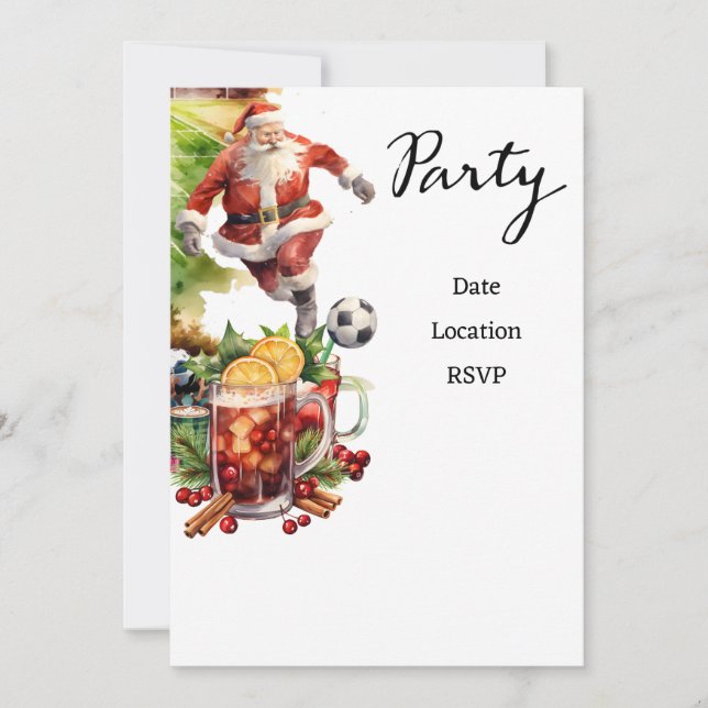 Weihnachten im Fußball mit dem Weihnachtsmann Save The Date (Vorderseite)