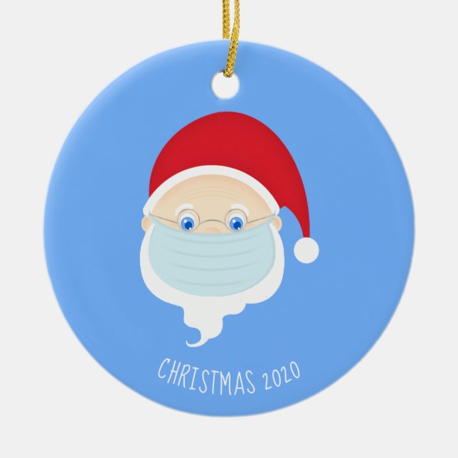 Weihnachten im Gesicht Maske Weihnachten 2020 Keramik Ornament (Vorne)