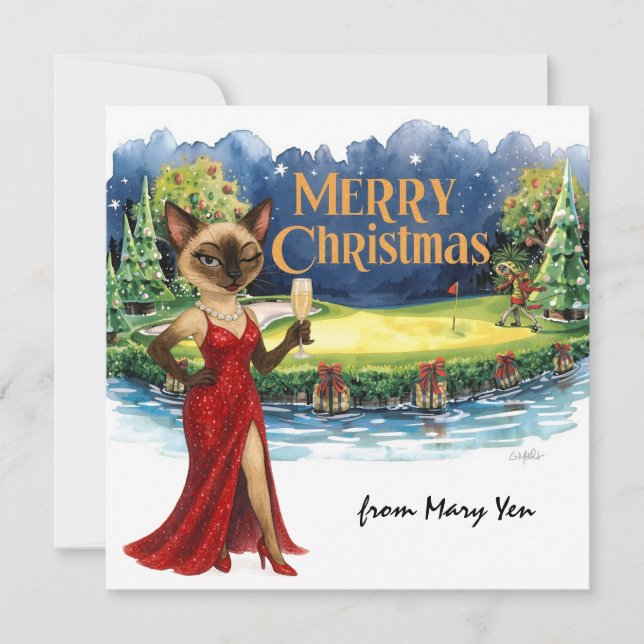 Weihnachten im Golf zum Thema "Frauen als Katzen" (Vorderseite)