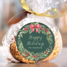 Weihnachten im Grünen Runder Aufkleber