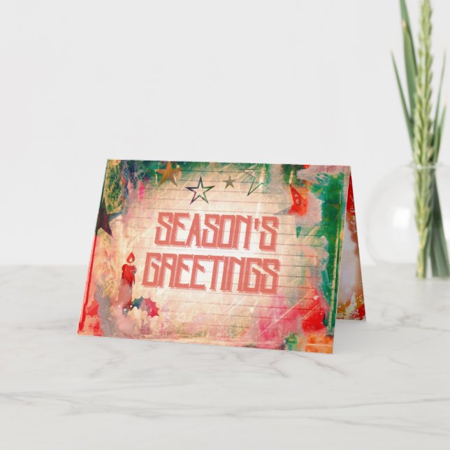 Weihnachten im Grunge Stil der Jahreszeit Karte (Vorderseite)