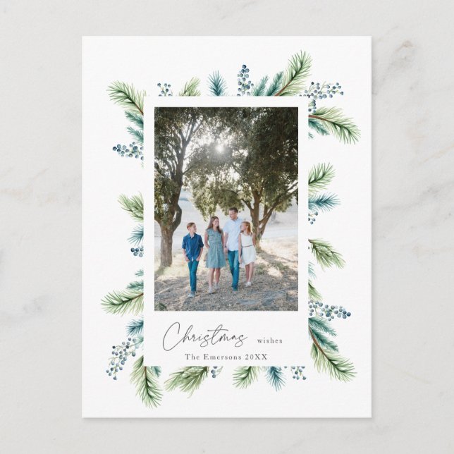 Weihnachten im Haushalt wünscht Boho Spruce und Fi Postkarte (Vorderseite)