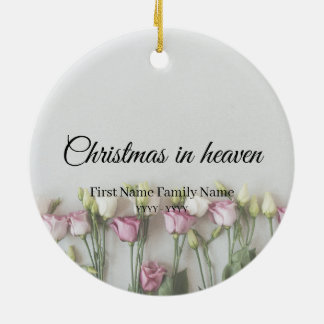 Weihnachten im Himmel Erinnerungsornament Rosen Keramik Ornament