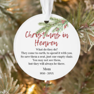 Weihnachten im Himmel Gedicht Erinnerungsfoto Grün Ornament