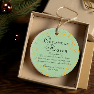 Weihnachten im Himmel Gold-Spritzer Gedenkfoto Keramik Ornament