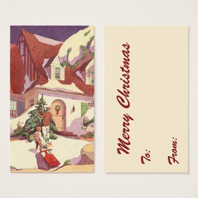 Weihnachten im Jahrtausend, Familienhaus im Schnee (Vorne & Hinten)