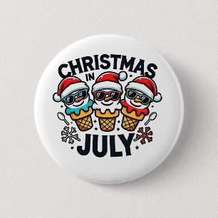 Weihnachten im Juli 4. Juli Eiscreme USA Button