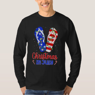 Weihnachten im Juli 4. Juli Flip Flop US-Flagge T-Shirt