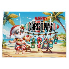 Weihnachten im Juli am Strand Große Geschenktüte
