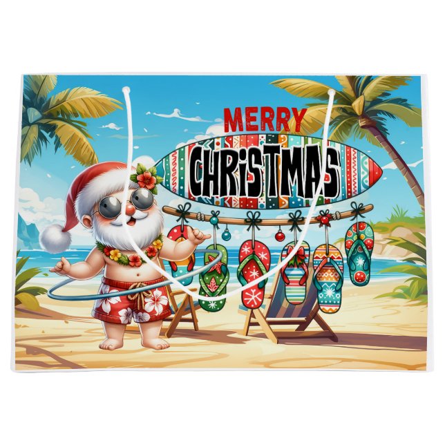 Weihnachten im Juli am Strand Große Geschenktüte (Vorderseite)
