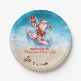 Weihnachten im Juli am Strand Pappteller