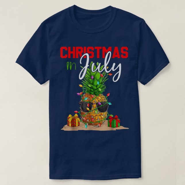 Weihnachten im Juli Ananas Weihnachten Bäume Somme T-Shirt (Design vorne)