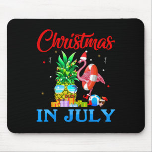 Weihnachten im Juli Ananas Weihnachtsbaum Flamingo Mousepad