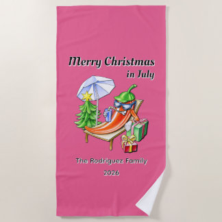 Weihnachten im Juli - Benutzerdefinierte Familien- Strandtuch