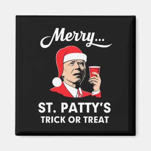 Weihnachten im Juli Biden Santa Frohe St. Patty's Magnet