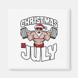 Weihnachten Im Juli Bodybuilder Santa Beach Squat Magnet