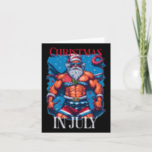 Weihnachten im Juli Bodybuilder Santa Claus Usa Fl Karte