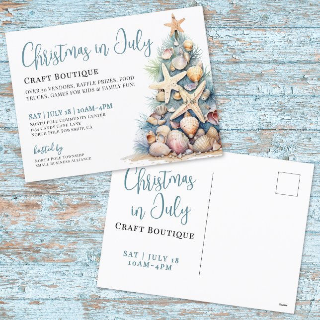 Weihnachten im Juli Boutique Markt (Christmas In July Boutique Market Holiday Postcard)