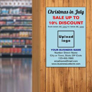 Weihnachten im Juli Business Sale Light Blue Poste Poster