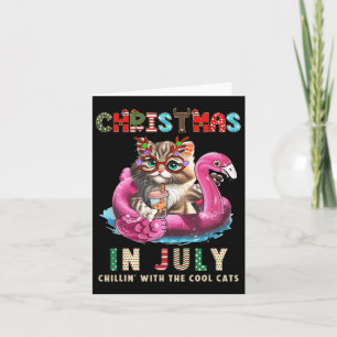 Weihnachten im Juli Chillin Cats Flamingo Float Me Karte