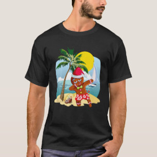 Weihnachten im Juli Dabbing Santa Gingerbrot Somme T-Shirt