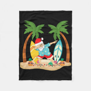 Weihnachten im Juli Dabbing Santa Tropischer Stran Fleecedecke